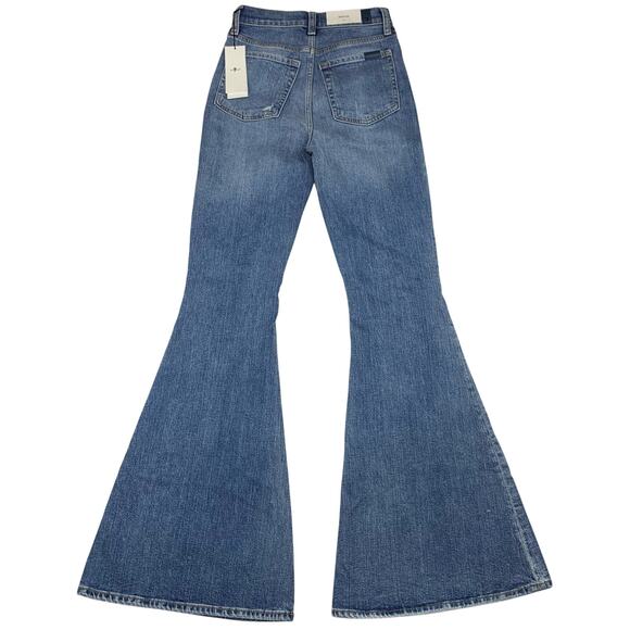 NWT 7 For All Mankind Jeans Megaflare Womens 25 High Rise 7FAM Bell Bottoms - Picture 4 of 16